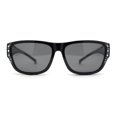 thumbnail image 1 of Womens Polarized Rhinestone 60mm Fit Over Rectangular OTG Fashion Sunglasses All Black, 1 of 4