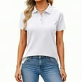 thumbnail image 1 of Womens Polo Shirts Short Sleeve Button Lapel Collared Summer Tops Business Casual Basic Tees White XL, 1 of 4