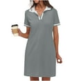 thumbnail image 1 of Womens Polos Dresses Casual Summer Shirts Dress Short Sleeve V Neck Tennis Golf Mini Shift Dresses 2025 Fashion Vacation Travel Skirts Outfit, 1 of 9