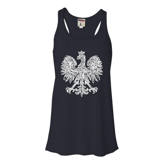 Womens Polska Eagle Polish Pride Poland Flowy Racerback Tank Top T-Shirt