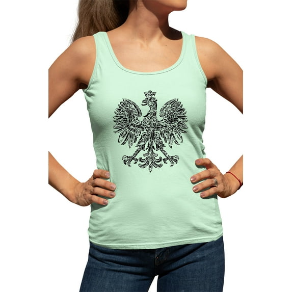 Womens Polska Eagle Polish Pride Poland Racerback Tank Top T-Shirt