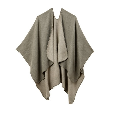 Womens Poncho Winter Pancho Knitted Poncho Capes Shawl Cardigans Sweater Poncho Cape Coat