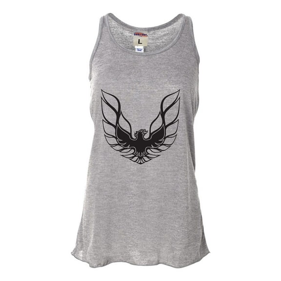 Womens Pontiac Firebird Logo GTA Trans-Am Retro Flowy Racerback Tank Top T-Shirt