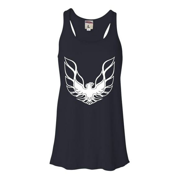 Womens Pontiac Firebird Logo GTA Trans-Am Retro Flowy Racerback Tank Top T-Shirt