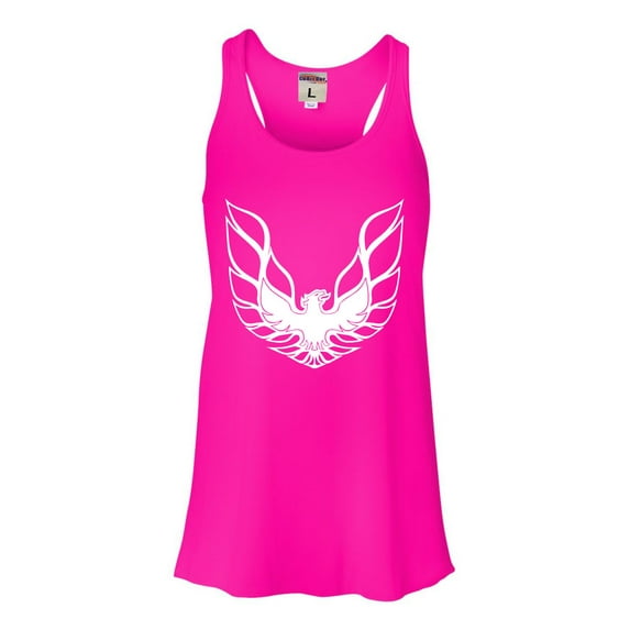 Womens Pontiac Firebird Logo GTA Trans-Am Retro Flowy Racerback Tank Top T-Shirt