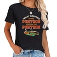 thumbnail image 1 of Womens Pontoon Party Captain Gift For Boating Pontooning Funny Boat T-Shirt Black 2XL, 1 of 5