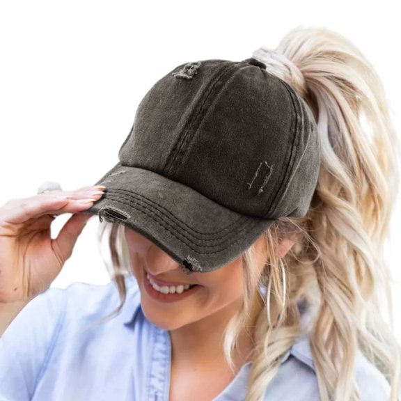 Womens Pony Hat High Ponytail Baseball Cap Girls Messy Bun Caps Camouflage Trucker Adjustable Dad Hat