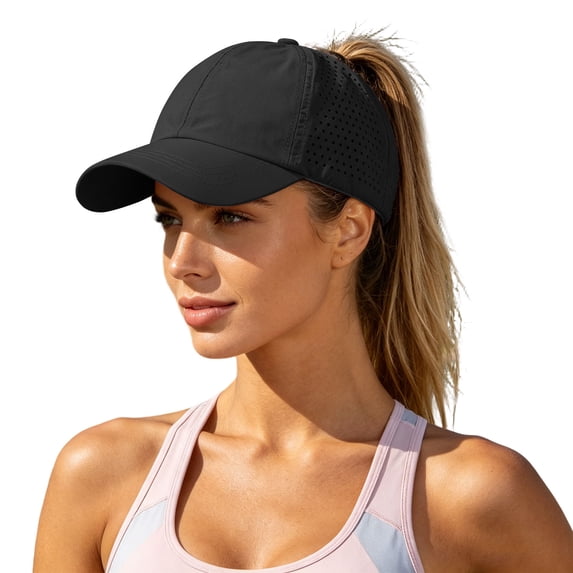 Womens Ponytail Baseball Cap Adjustable High Messy Bun Ponycap Quick Drying Trucker Hats