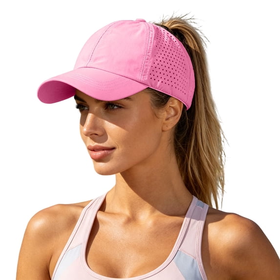 Womens Ponytail Baseball Cap Adjustable High Messy Bun Ponycap Quick Drying Trucker Hats