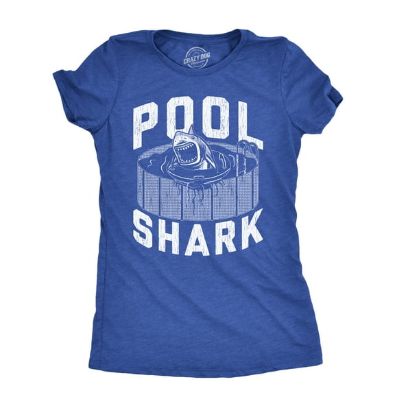 Womens Pool Shark T Shirt Funny Swimming Pools Great White Sharks Joke Tee for Ladies Womens Graphic Tees
