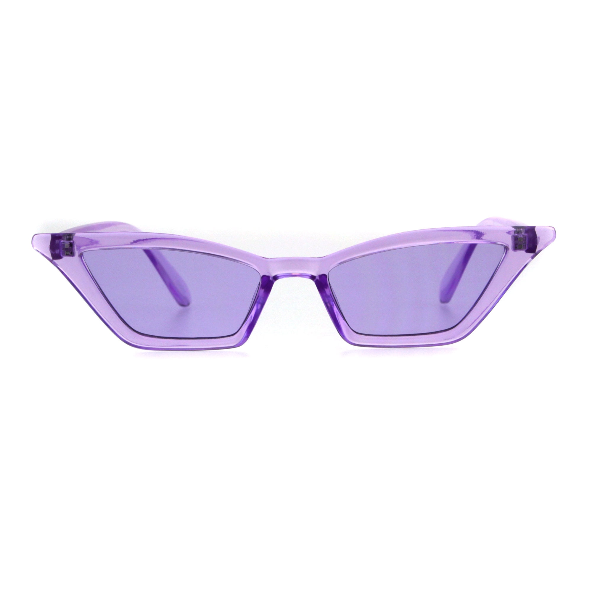 Womens Pop Candy Color Narrow Cat Eye Plastic Sunglasses  display picture 2