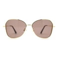 thumbnail image 1 of Womens Pop Color Lens Classic Metal Rim Butterfly Sunglasses Gold Brown, 1 of 4