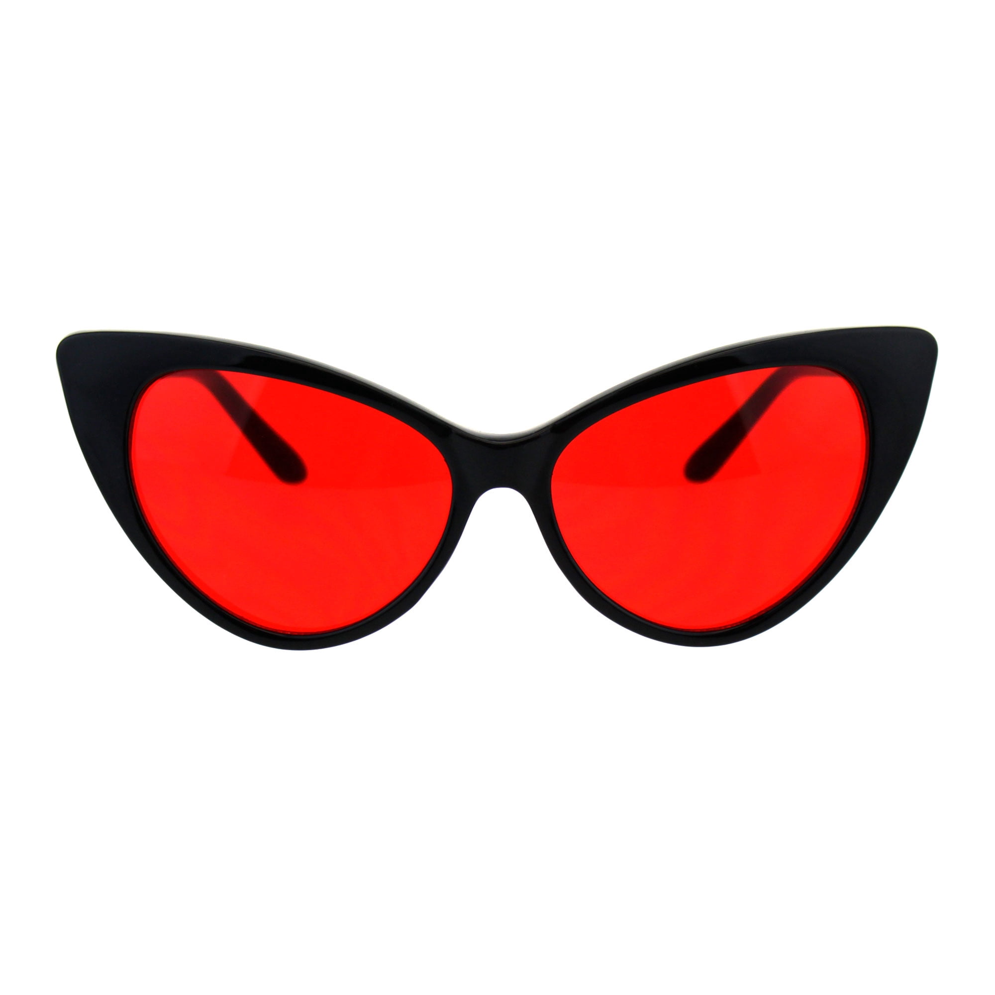 Womens Pop Color Lens Classic Plastic Cat Eye Goth 