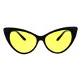 thumbnail image 1 of Womens Pop Color Lens Classic Plastic Cat Eye Goth Sunglasses Black Yellow, 1 of 4