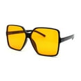 thumbnail image 1 of Womens Pop Color Lens Oversize Thin Plastic Butterfly Sunglasses Black Orange, 1 of 4