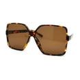 thumbnail image 1 of Womens Pop Color Lens Oversize Thin Plastic Butterfly Sunglasses Tortoise Brown, 1 of 4