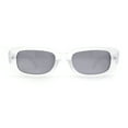 thumbnail image 1 of Womens Pop Color Rounded Mod Narrow Rectangle Plastic Sunglasses Frost White, 1 of 4