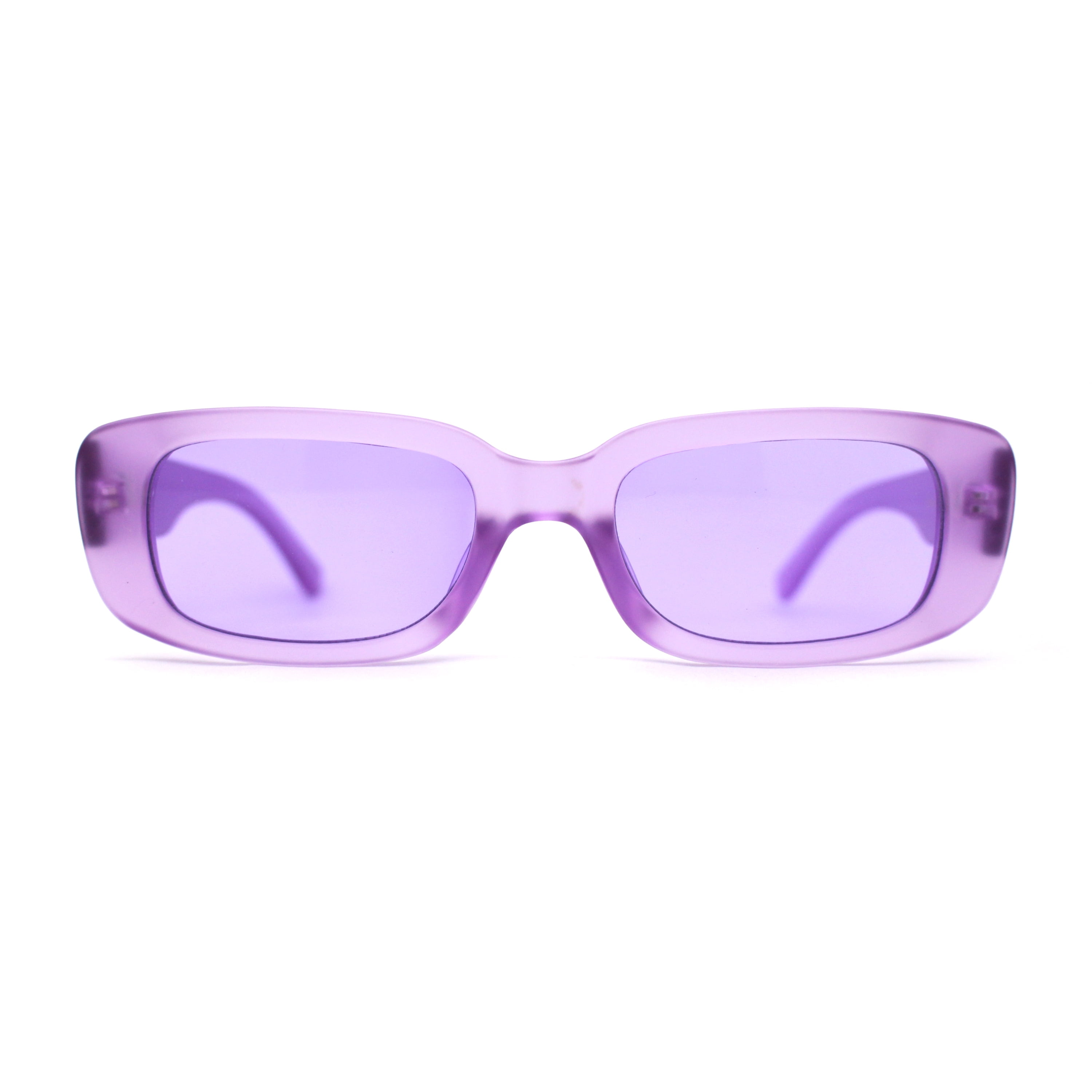 Lilac chunky sunglasses Sunglasses - Chunky Purple Rectangle - T.T HANDPICKED main image 3