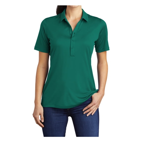 Womens Posi-UV Pro Short Sleeve Polyester Polo Marine Green Small
