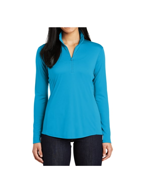 Womens PosiCharge Competitor 1/4-Zip Lightweight Polyester Pullover Atomic Blue Large