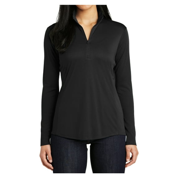 Womens PosiCharge Competitor 1/4-Zip Lightweight Polyester Pullover Black Small