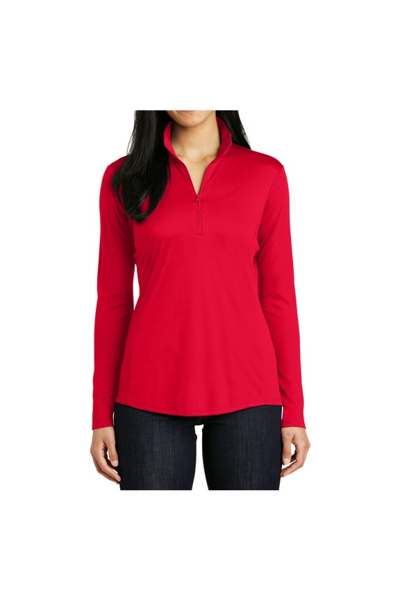 Womens PosiCharge Competitor 1/4-Zip Lightweight Polyester Pullover True Red Medium