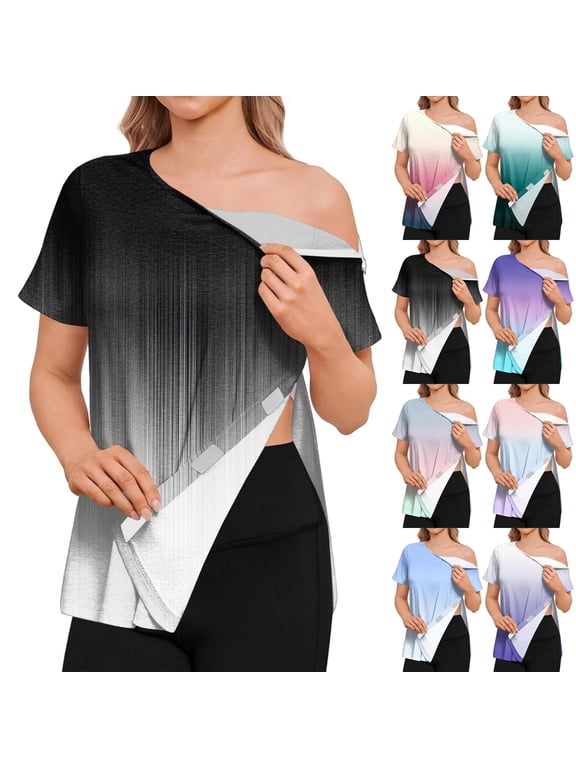 Womens Soft Shirts Short Sleeve Rotator Cuff Tear Away Tops Side Snap Postpartum Lounge Wear Adaptive Clothing,XXL,#03 Black