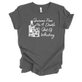thumbnail image 1 of Womens Pour Me A Double Shot Of Whiskey Funny Cute Whiskey Bottle & Glass Ladies Short Sleeve T-Shirt-Asphalt-Small, 1 of 1
