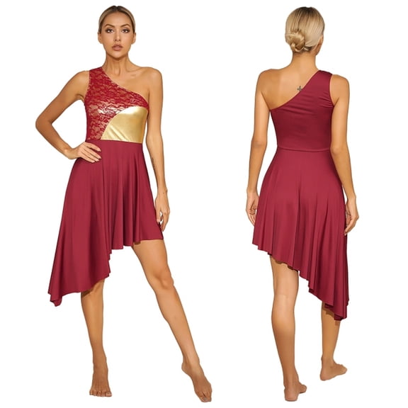 Womens Praise Dance Dress Sleeveless Dresses Dancewear Modern Lyrical Dance Prom Party Waltz Ballroom Dance