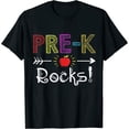 thumbnail image 1 of Womens Pre-K Rocks Teacher Student Funny Back To School Gift T-Shirt Black, 1 of 5