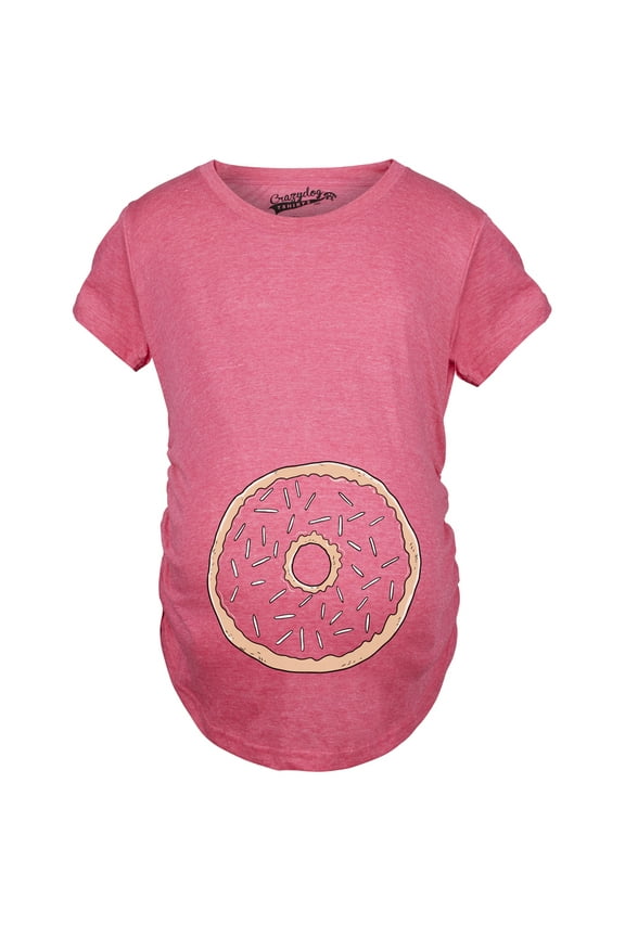 Womens Pregnancy Donut Baby Bump Cute Maternity Announcement Funny T Shirt