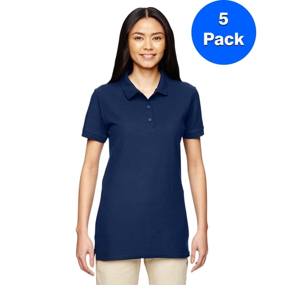 Womens Premium Cotton Double Piqué Sport Shirt 5 Pack