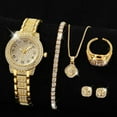 thumbnail image 1 of Womens Premium Crystal Accented Bangle Watch and Bracelet Set, Diamond Watch for Women Watch Bling Rhinestone Watches,Wedding Jewelry Sets, for Valentines Day Gifts, 1 of 9