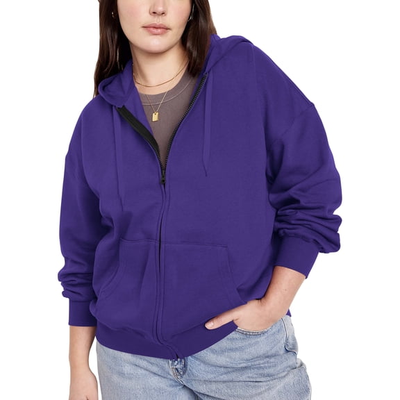Womens Essentials Heavyweight Zip Up Hoodie Jacket Loose Fit