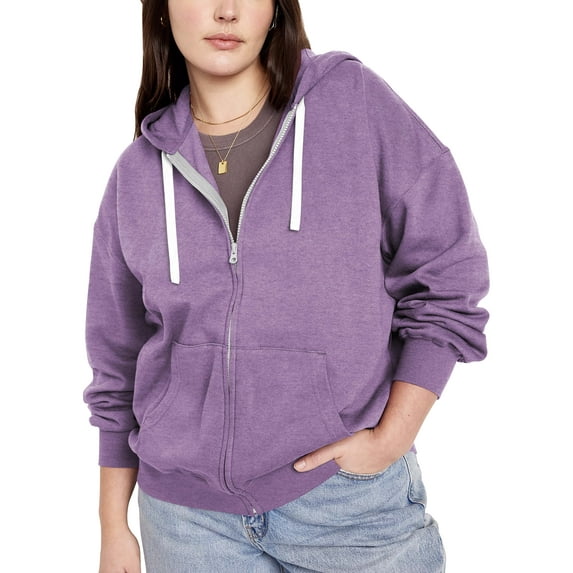 Womens Essentials Heavyweight Zip Up Hoodie Jacket Loose Fit