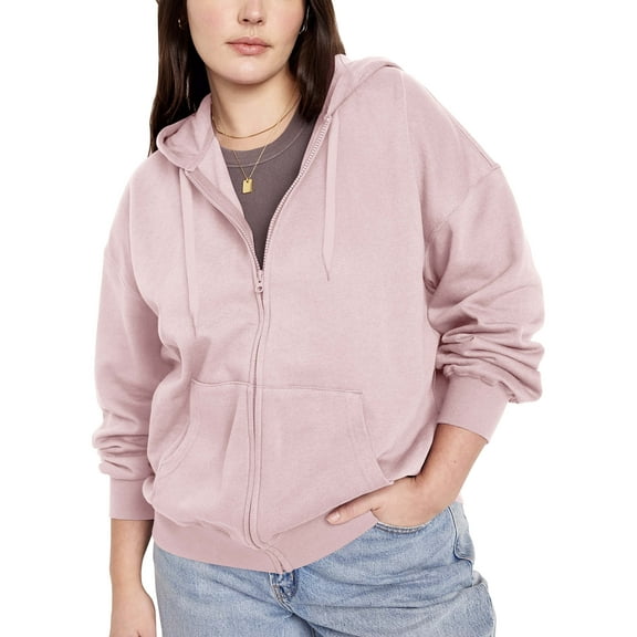 Womens Essentials Heavyweight Zip Up Hoodie Jacket Loose Fit