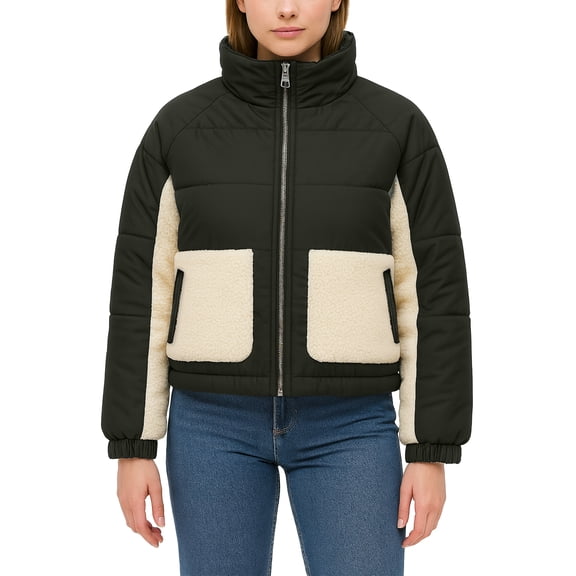 Womens Premium Midweight Puffer Jacket Army Green Bubble Down Ultra Insulated-S