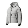 thumbnail image 1 of Womens Premium Puffer Jacket Duck Down 700 Fill Power Light Grey Winter Coat-S, 1 of 9