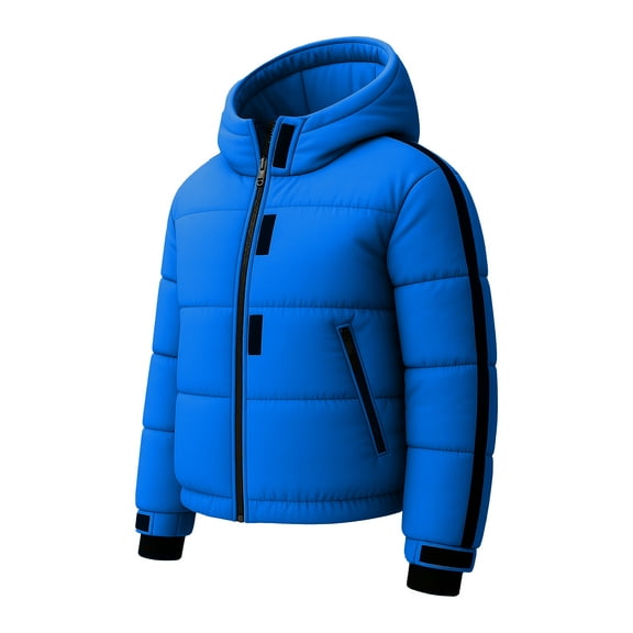 Womens Premium Puffer Jacket Duck Down 700 Fill Power Royal Blue Winter Coat-S