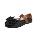 thumbnail image 1 of Womens Preppy Vintage Mary Jane Flats Faux Suede Bow Hook-and-Loop Strap Round Toe Cushioned Insole Non-Slip Sole Black,Size 7, 1 of 9