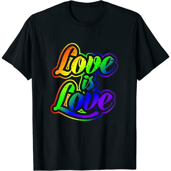 Womens Pride Rainbow Love Is Love Lgbtq Gay T-Shirt Black Large