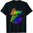 thumbnail image 1 of Womens Pride Rainbow Love Is Love Lgbtq Gay T-Shirt White X-Large, 1 of 5