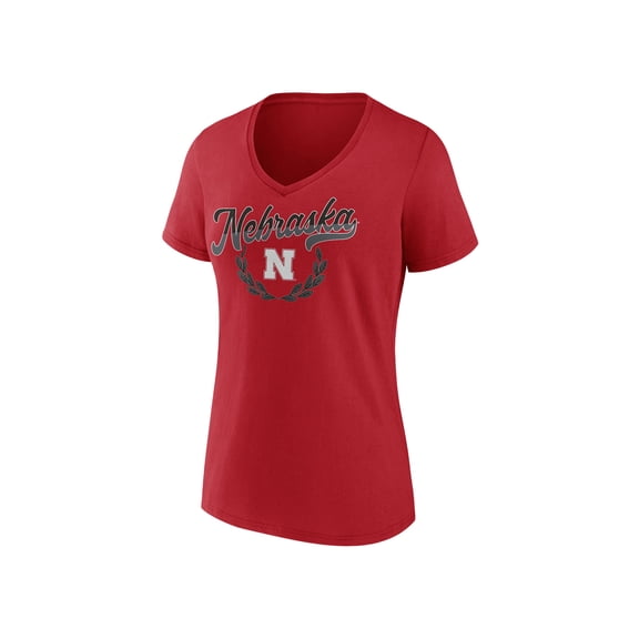 NCAA Nebraska Cornhuskers Women's Red Cotton Short Sleeve Tee