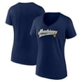 thumbnail image 1 of West Virginia Mountaineers Women's Navy Active Grace Cotton V-Neck T-Shirt, Up to Size 3XL, 1 of 1