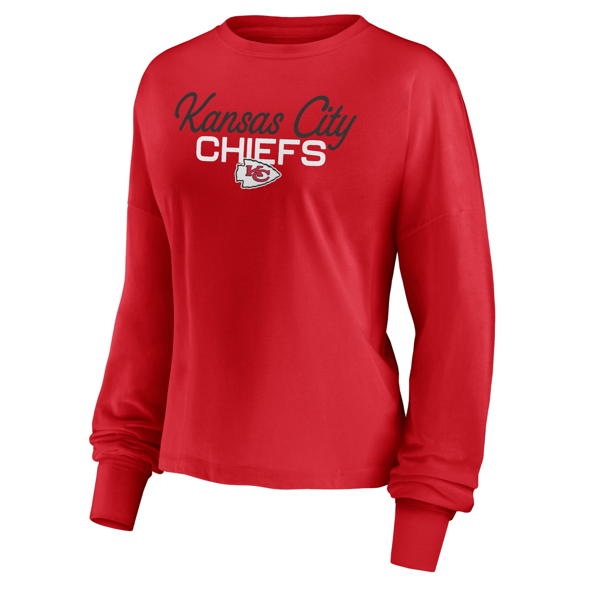 Womens Primry Color Long Sleeve Cotton Crew Tee Script Short Name over ...