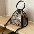 thumbnail image 1 of Womens Print Bucket Handbag Adjustable Strap Crossbody Purse Ring‑shaped Top Handle Messenger Bag, 1 of 2