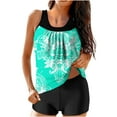 thumbnail image 1 of Womens Printed Swimsuit with Shorts,2 Piece Bandage Sporty Bathing Suit Scoop Neck Boyshorts Bikini Swimsuit 2026 Trendy Womens Printed Swimsuit with Shorts, 1 of 5