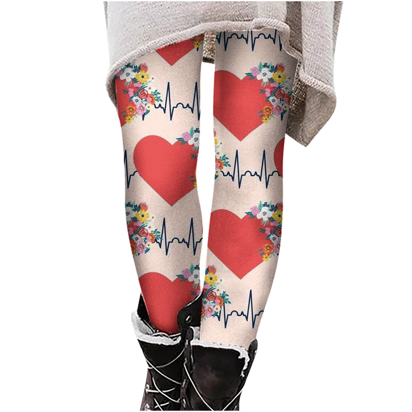 Women's printed fleece lined leggings top
