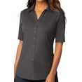thumbnail image 1 of Womens Professional Button-Down Stretch Shirt, Medium Graphite Gray, 1 of 3