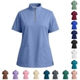 thumbnail image 1 of Womens Professional Medical Scrub Top with Zipper Collar and Functional Pockets Multicolor S, 1 of 6